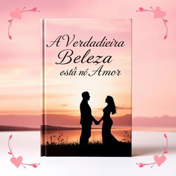 A stunning book cover design featuring the title "A Verdadeira Beleza Está no Amor" prominently displayed in an elegant script font