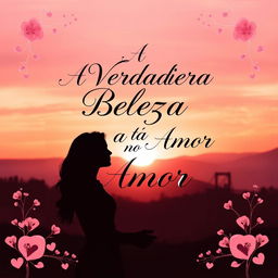 A stunning book cover design featuring the title "A Verdadeira Beleza Está no Amor" prominently displayed in an elegant script font