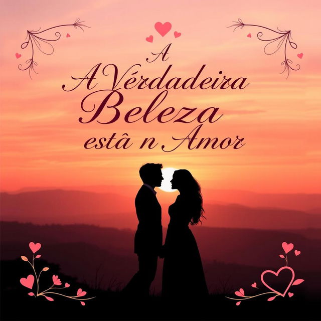 A stunning book cover design featuring the title "A Verdadeira Beleza Está no Amor" prominently displayed in an elegant script font