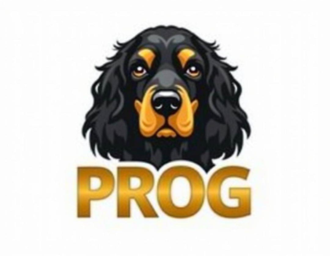 A professional logo featuring a sleek design of a Cocker Spaniel's head in gold and black