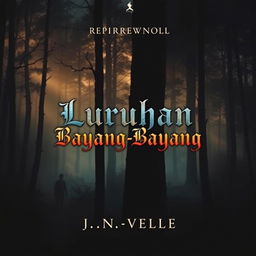 A captivating book cover for a novel titled 'Luruhan Bayang-Bayang'