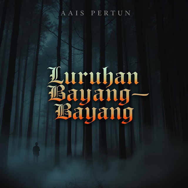 A captivating book cover for a novel titled 'Luruhan Bayang-Bayang'