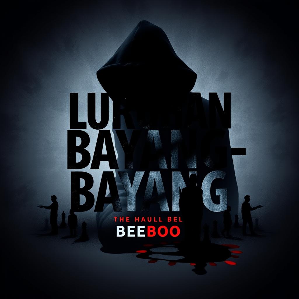 A striking book cover for the novel titled "Luruhan Bayang-Bayang" by BeeBoo