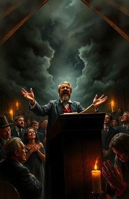 A dramatic interpretation of the sermon 'Sinners in the Hands of an Angry God'