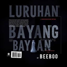 A book cover design for the novel titled 'Luruhan Bayang-Bayang' by author BeeBoo