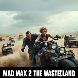 An exhilarating teaser scene for 'Mad Max 2: The Wasteland' (2025), featuring Tom Hardy as Max Rockatansky and Charlize Theron reprising her role as Imperator Furiosa