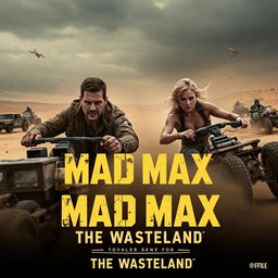 An exhilarating teaser scene for 'Mad Max 2: The Wasteland' (2025), featuring Tom Hardy as Max Rockatansky and Charlize Theron reprising her role as Imperator Furiosa
