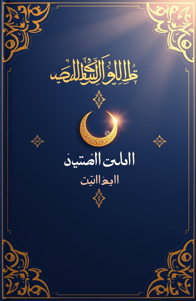 A beautifully designed book cover for an Islamic book, featuring elegant Arabic calligraphy prominently displayed across the cover