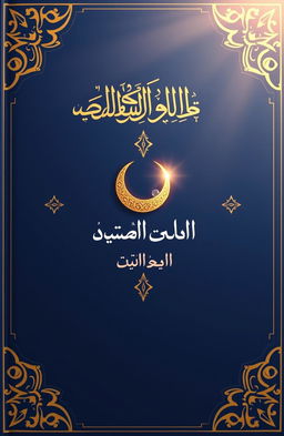 A beautifully designed book cover for an Islamic book, featuring elegant Arabic calligraphy prominently displayed across the cover