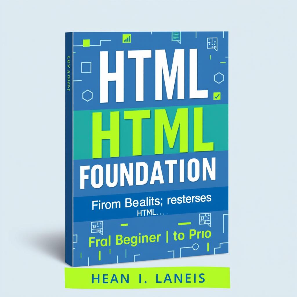 A visually engaging cover for a book titled 'HTML Foundations: From Beginner to Pro in Coding'