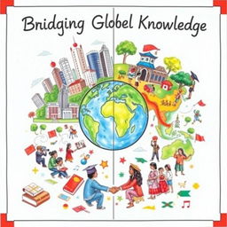 A visually engaging college drawing poster that represents the Global North and Global South