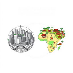 A professionally designed drawing poster depicting the Global North and Global South