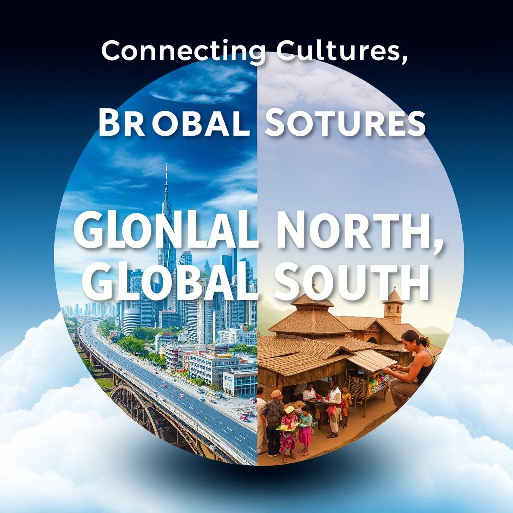 A professional and visually striking poster representing the themes of Global North and Global South