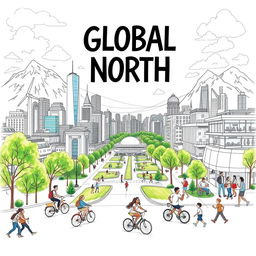 A detailed and artistic drawing representing the Global North