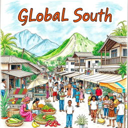 A detailed and vibrant drawing representing the Global South