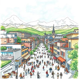 A detailed and striking drawing representing the Global North