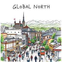 A detailed and striking drawing representing the Global North