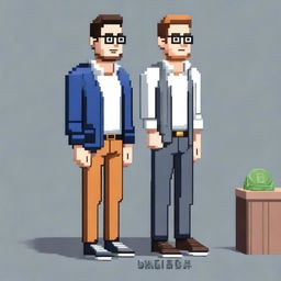 Full body, realistic pixel art character of Sam Bankman-Fried