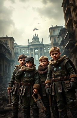 In a grim, dystopian world ravaged by war, a group of four young heroes stands united against a tyrannical regime that tears children from their families to serve as soldiers