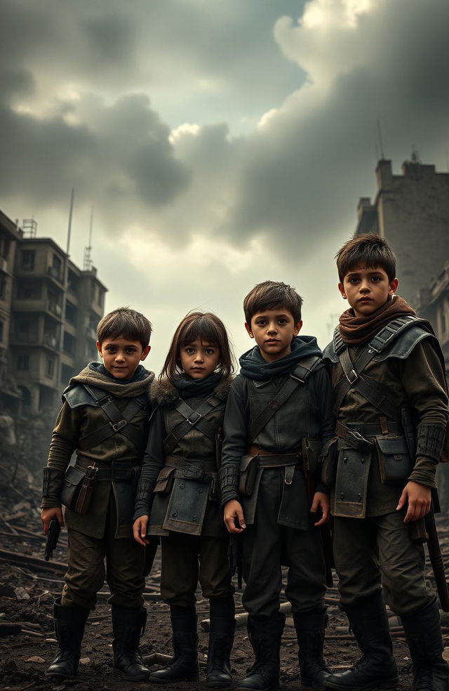 In a grim, dystopian world ravaged by war, a group of four young heroes stands united against a tyrannical regime that tears children from their families to serve as soldiers