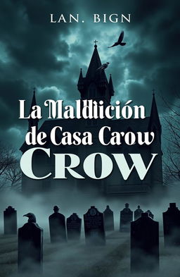 A captivating book cover titled 'La Maldición de la Casa Crow', set in the 1920s