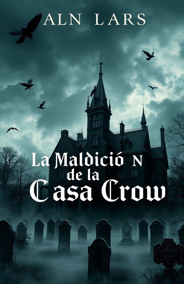 A captivating book cover titled 'La Maldición de la Casa Crow', set in the 1920s