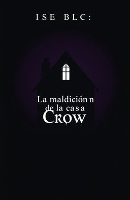 A minimalist book cover design for a horror novel titled 'La maldición de la casa Crow'