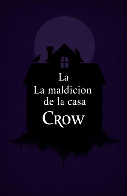 A minimalist book cover design for a horror novel titled 'La maldición de la casa Crow'