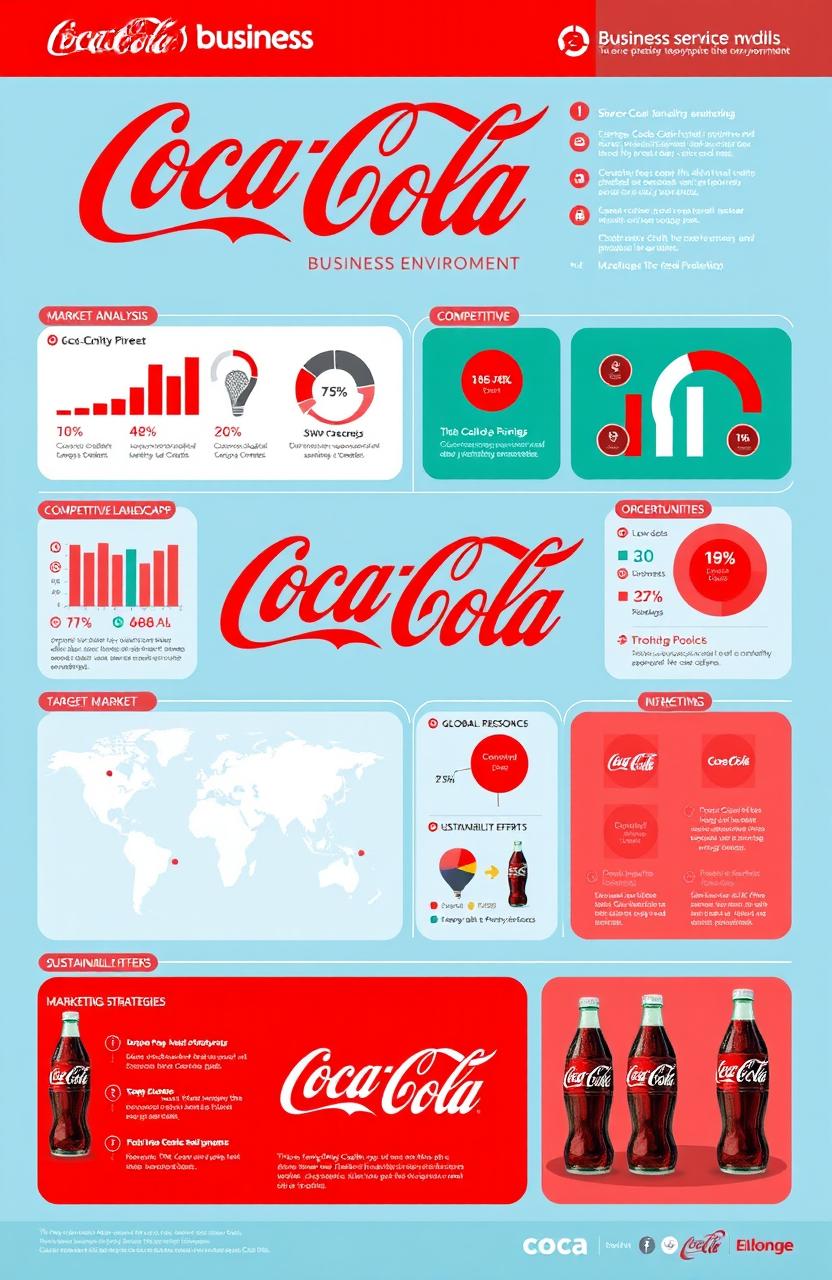 A comprehensive and visually appealing infographic showcasing the Coca-Cola business environment