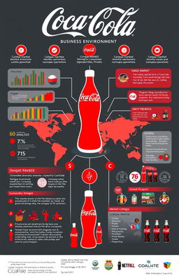 A comprehensive and visually appealing infographic showcasing the Coca-Cola business environment