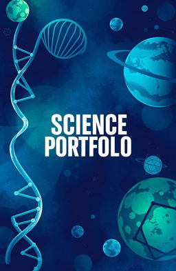 A visually striking cover page design featuring a rich, textured background related to science
