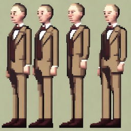 Create a full body, single character of Jesse Livermore in game-style pixel art, facing right