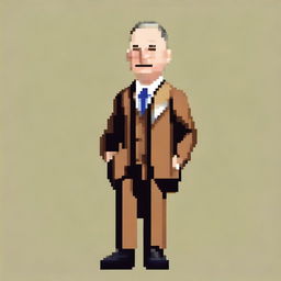 Create a full body, single character of Jesse Livermore in game-style pixel art, facing right