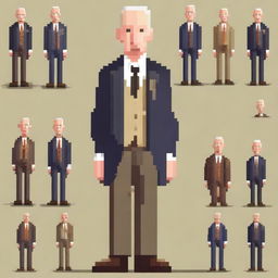 Generate a game-style pixel art of Jesse Livermore, presenting a single, full body character facing right