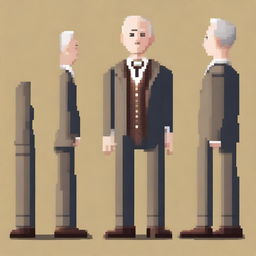 Generate a game-style pixel art of Jesse Livermore, presenting a single, full body character facing right