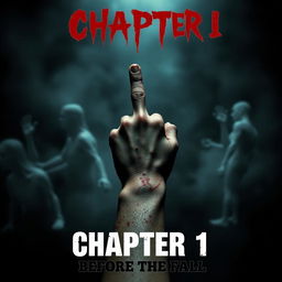 A chilling book cover for Chapter 1 titled "Chapter 1: Before the Fall