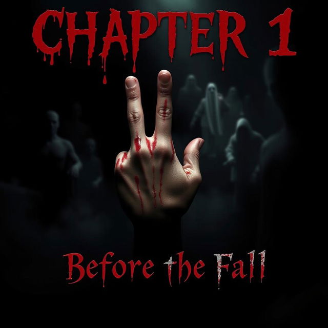 A chilling book cover for Chapter 1 titled "Chapter 1: Before the Fall