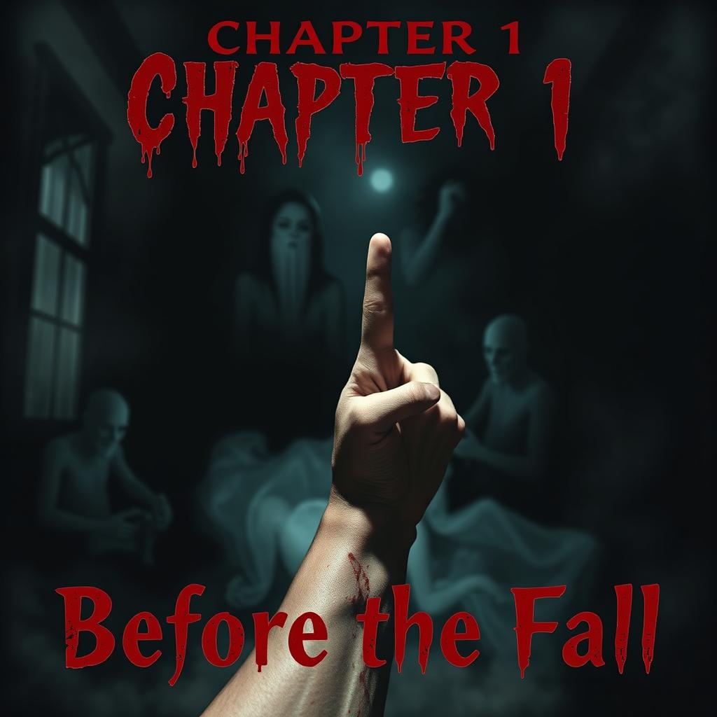 A chilling book cover for Chapter 1 titled "Chapter 1: Before the Fall