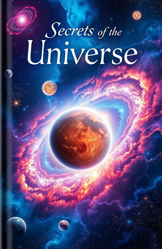 A captivating book cover design illustrating the vastness of the universe