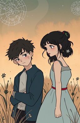A poignant illustration depicting the emotional journey of Imms and Melia, two characters navigating a complex relationship filled with misunderstandings, lacking trust and commitment