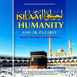 A book cover design for the title "Islam And Humanity: A Reflection Through Quran And Hadith" by author Peerzada Muhammad Hassan Raza Waheed, Founder and Chairman of Bazm e Durvaishan International