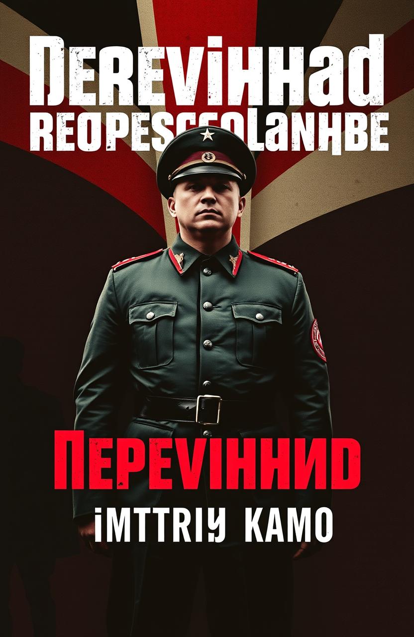 A dramatic book cover design featuring a prominent figure in NKVD uniform standing in the foreground