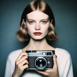 Create a hyper-realistic Polaroid-style fashion photograph