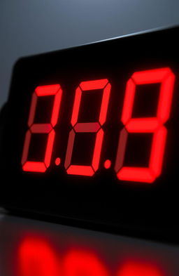 A highly detailed, realistic illustration of a 7-segment display, showcasing the classic digital numbers 0 through 9 lit up in bright red