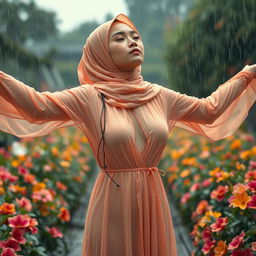A breathtaking masterpiece featuring a 20-year-old Indonesian girl who is exceptionally beautiful