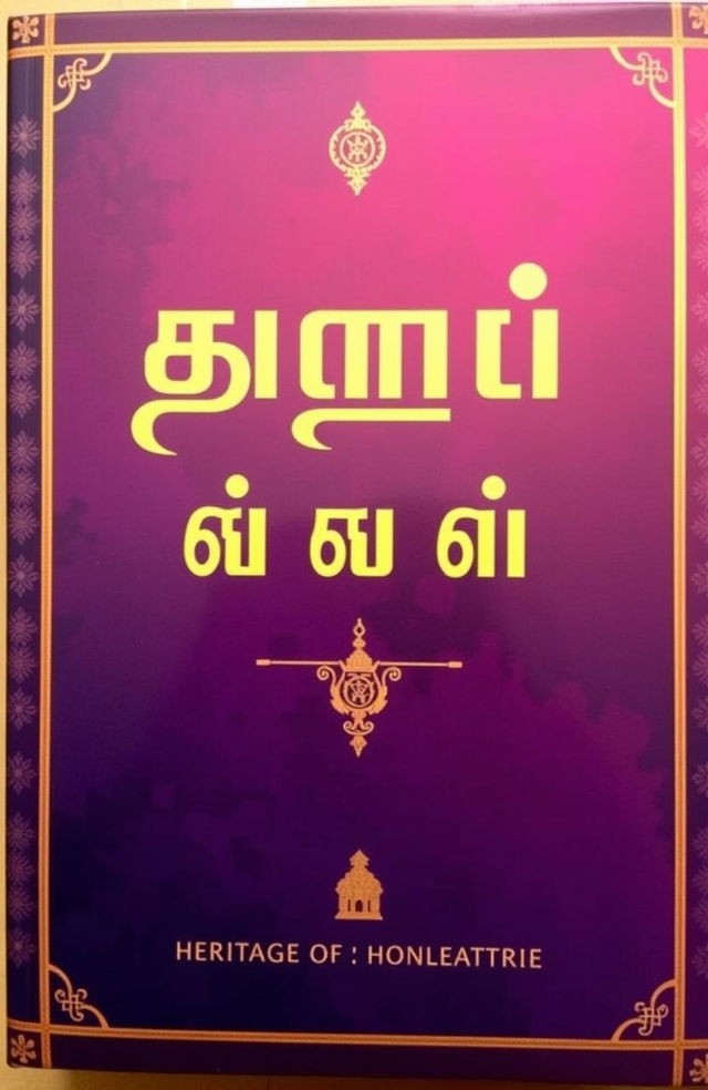 A vibrant and visually striking book cover featuring the title "என் தமிழ் புத்தகம்" prominently displayed in elegant Tamil script