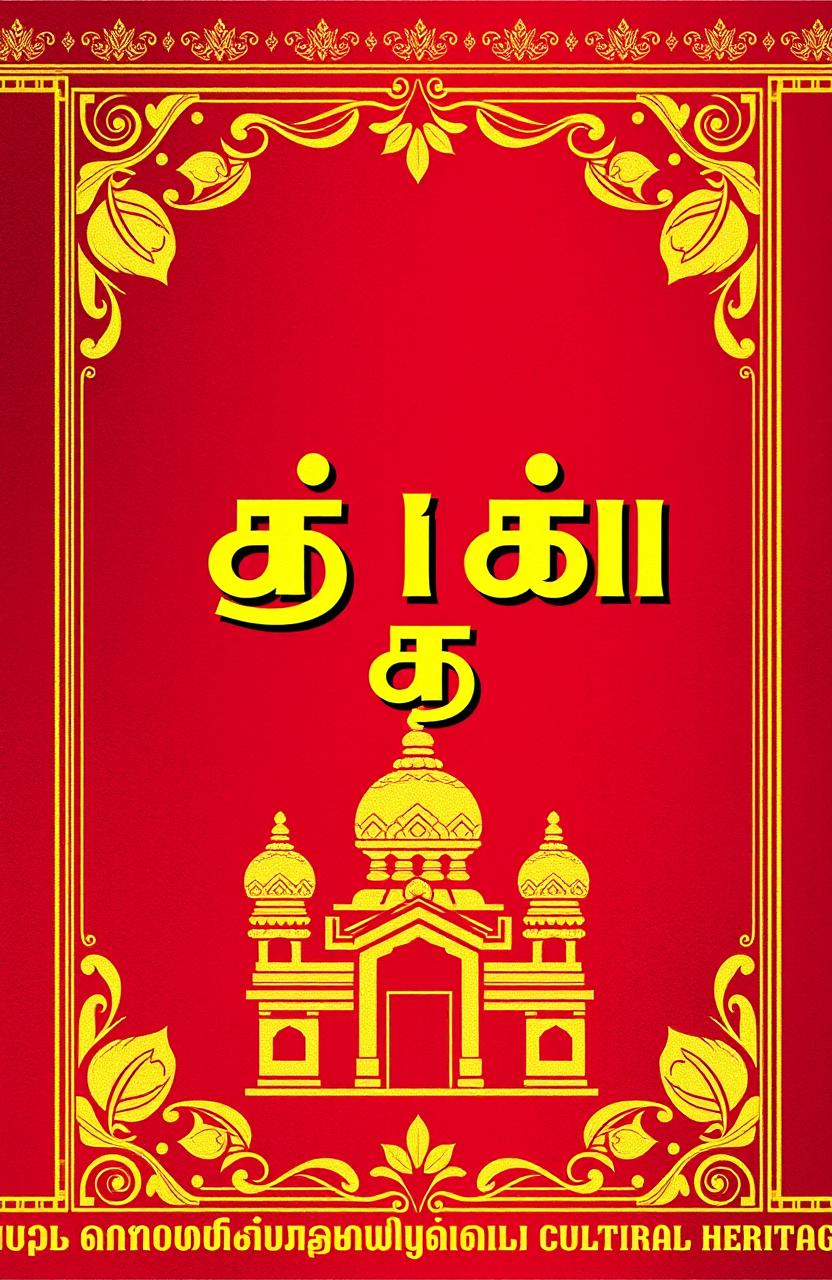 A vibrant and visually striking book cover featuring the title "என் தமிழ் புத்தகம்" prominently displayed in elegant Tamil script