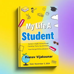 A book cover design for 'My Life as A Student' by Pranav Vijayakumar
