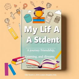 A book cover design for 'My Life as A Student' by Pranav Vijayakumar