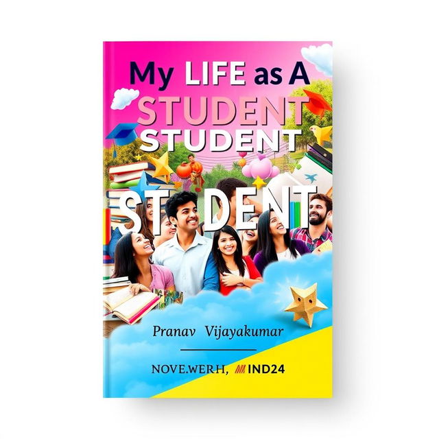 A visually striking book cover for 'My Life as A Student' by Pranav Vijayakumar